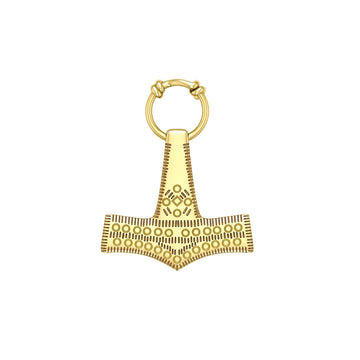 Thor’s Hammer, a powerful amulet ~ 14 Karat Solid Gold Pendant GPD677 - Jewelry